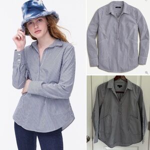 J. Crew Collared popover tunic shirt in stripe